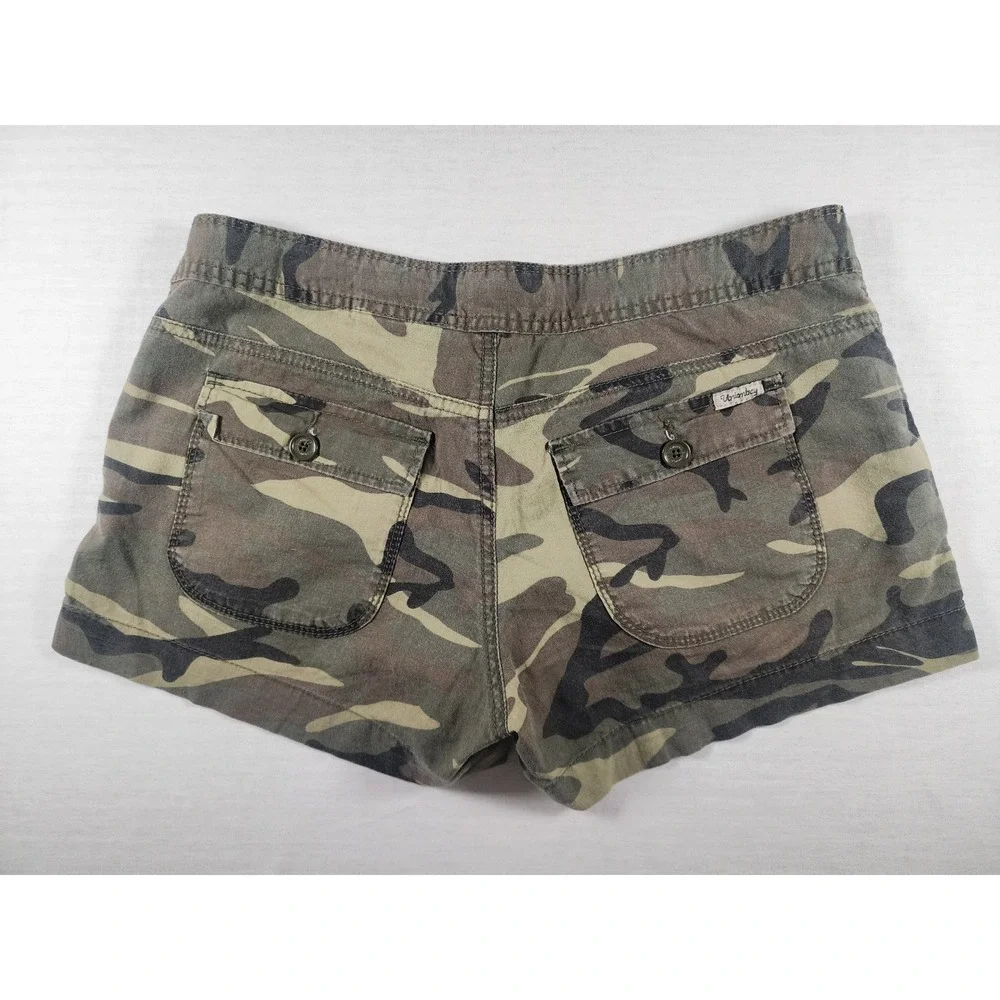 Vintage Unionbay Camo Cargo Shorts Y2k Womens 9 Green Camouflage Drawstring 90s - Picture 7 of 7